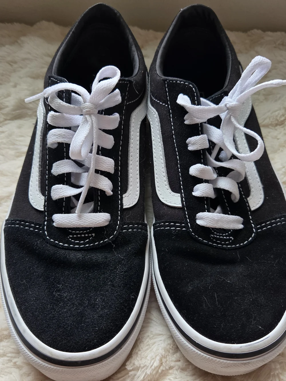 Vans Black and White Low-Top Skate Shoes
